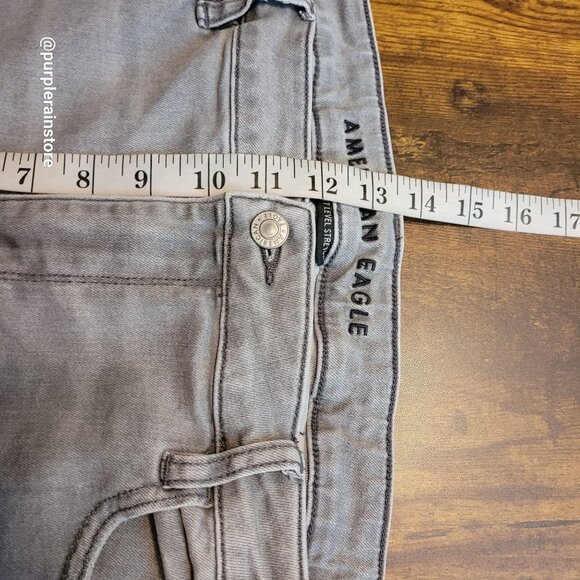 American Eagle Jeans 16 R Jegging Hi Rise Next Level Stretch Gray Wash Denim - Picture 10 of 13